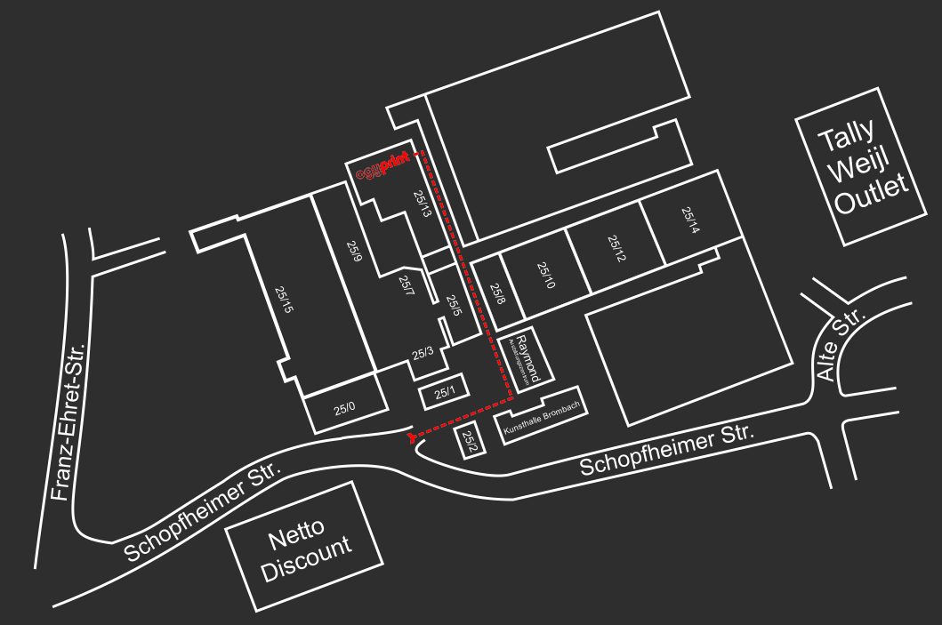 Lageplan Schopfheimer Strasse 25 in Lörrach/Brombach